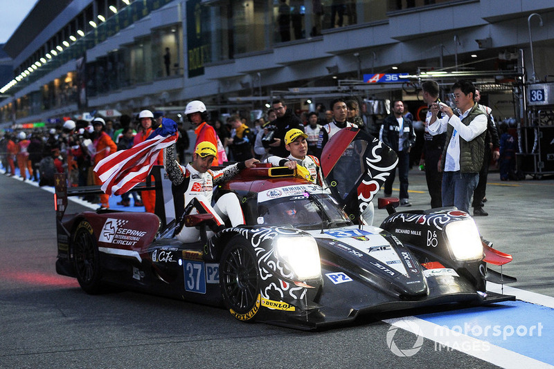 LMP2 winners #37 Jackie Chan DC Racing Oreca 07 Gibson: Jazeman Jaafar, Weiron Tan, Nabil Jeffri