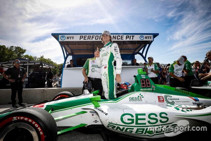 Il vincitore del Pole Award Colton Herta, Harding Steinbrenner Racing Honda