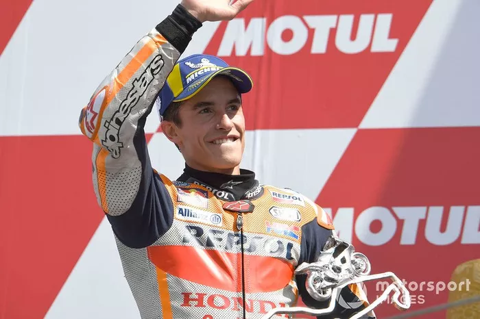 Podio: il secondo classificato Marc Marquez, Repsol Honda Team