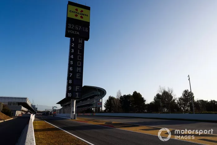 The pit lane exit