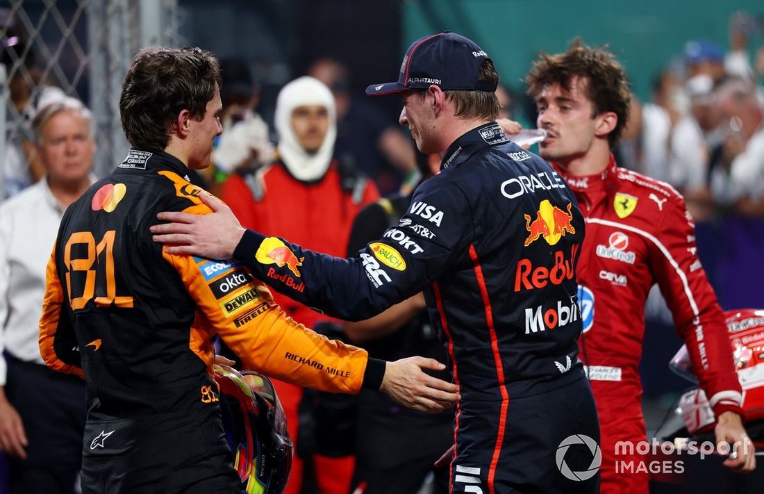 Charles Leclerc, Ferrari, Oscar Piastri, McLaren, Max Verstappen, Red Bull Racing