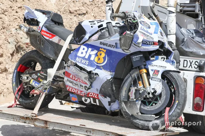 Moto de Alex Márquez, Gresini Racing tras su accidente