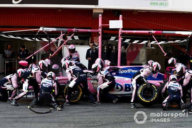 Sergio Perez, Racing Point F1 Team RP19 pitstop