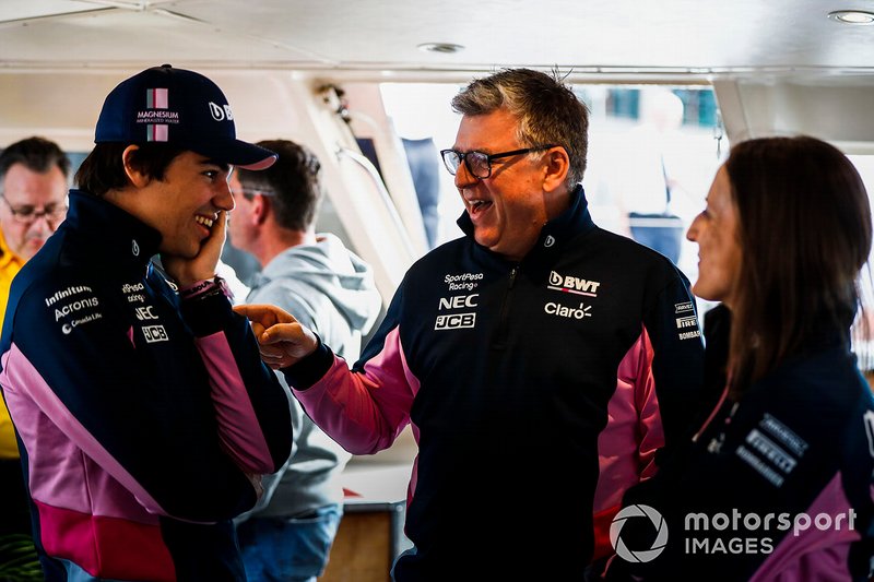Lance Stroll, Racing Point and Otmar Szafnauer, team principal, Racing Point on the way to the Federation Square event
