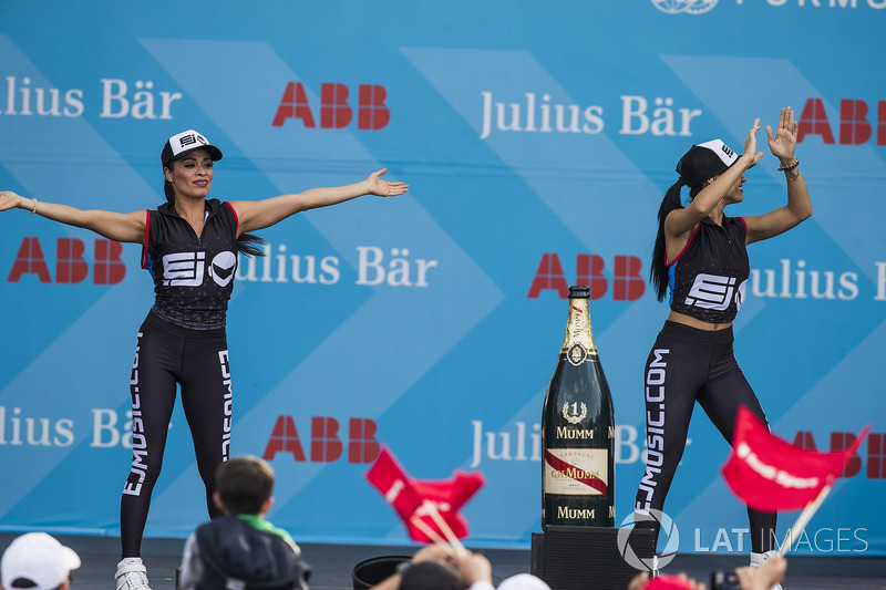 Dancers on the podium