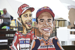 Una caricatura di Andrea Dovizioso, Ducati Team