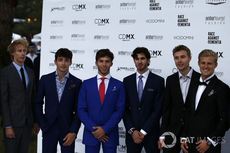 Brendon Hartley, Scuderia Toro Rosso, Charles Leclerc, Sauber, Pierre Gasly, Scuderia Toro Rosso, Antonio Giovinazzi, Ferrari, Sergey Sirotkin, Williams y Marcus Ericsson, Sauber