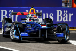 Emerson Fittipaldi, former F1 World Champion, Indy 500 winner, drives the Formula E car