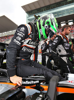 Nico Hulkenberg, Sahara Force India F1 VJM09 in griglia