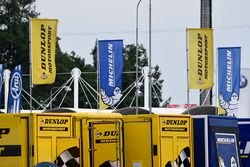 Dunlop and Michelin flags