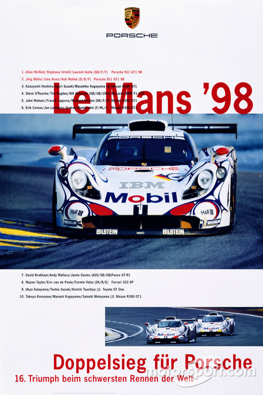 Poster: Porsche-Sieg bei den 24h Le Mans 1998