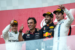 Podium: 1. Daniel Ricciardo, Red Bull Racing; 2. Valtteri Bottas, Mercedes AMG F1; 3. Lance Stroll,