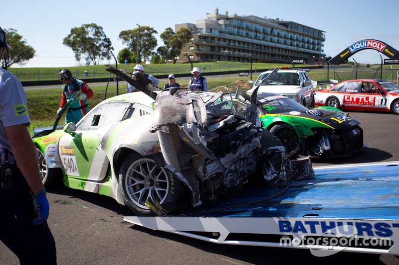 Black Swan Racing Porsche 911 GT3-R na de crash van Tim Pappas