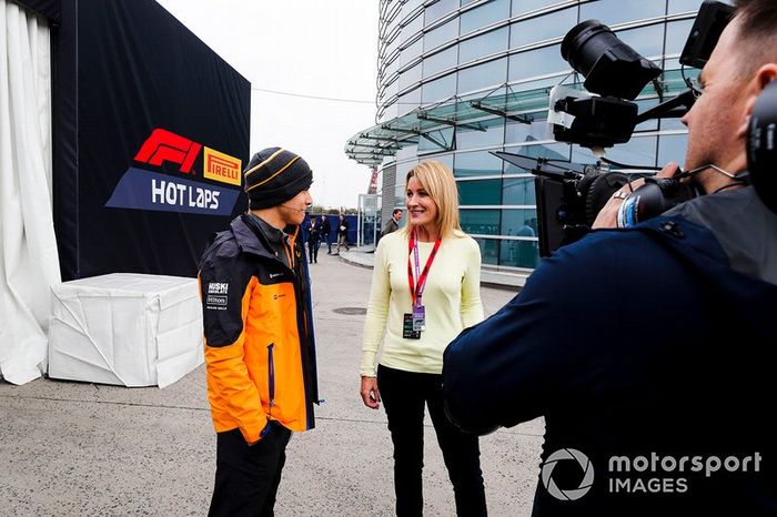 Lando Norris, McLaren y Rachel Brookes, Sky TV