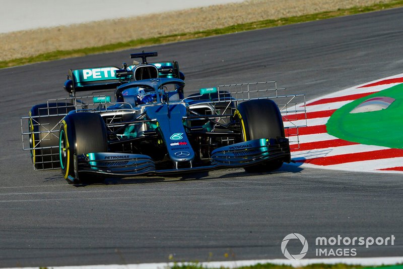 Valtteri Bottas, Mercedes AMG F1 W10, avec des équipements de mesure