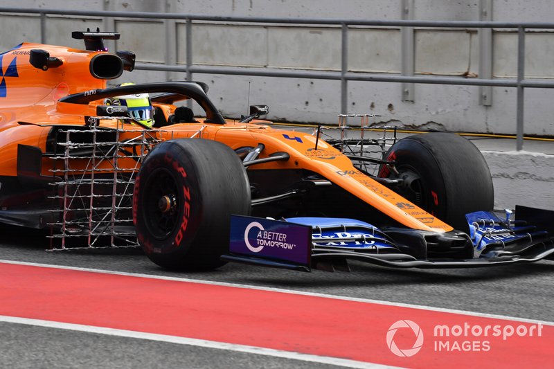 Lando Norris, McLaren MCL34 with aero sensors