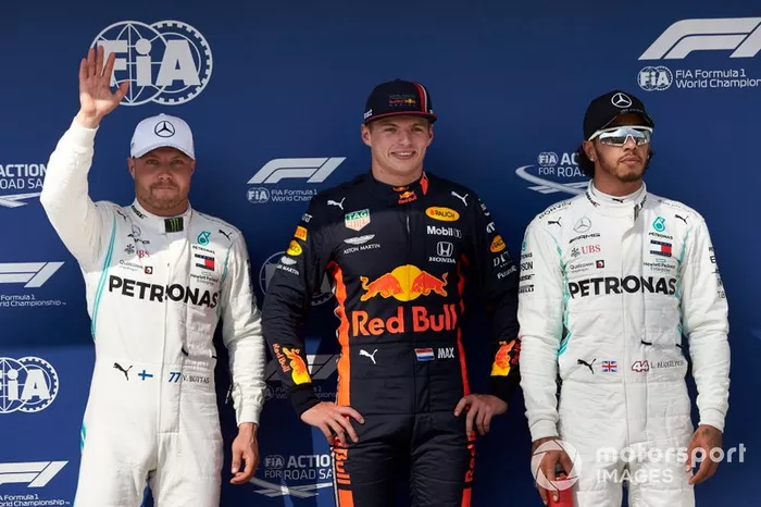 Sıralama ilk 3: 2. Valtteri Bottas, Mercedes AMG F1, pole Max Verstappen, Red Bull Racing, 3. Lewis Hamilton, Mercedes AMG F1