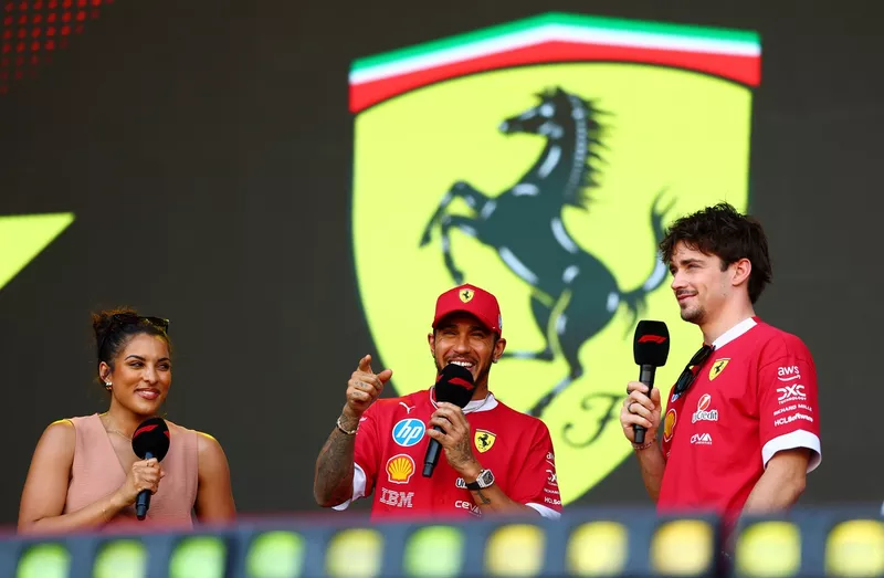 Charles Leclerc, Ferrari, Lewis Hamilton