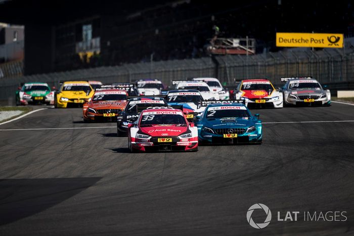 René Rast, Audi Sport Team Rosberg, Audi RS 5 DTM leads at the start of the race