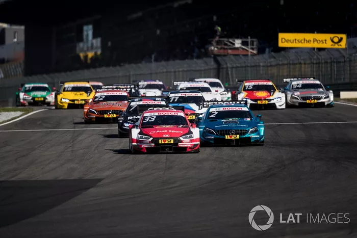 René Rast, Audi Sport Team Rosberg, Audi RS 5 DTM leads at the start of the race