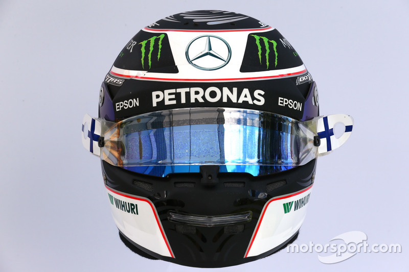Le casque de Valtteri Bottas, Mercedes AMG F1 W08