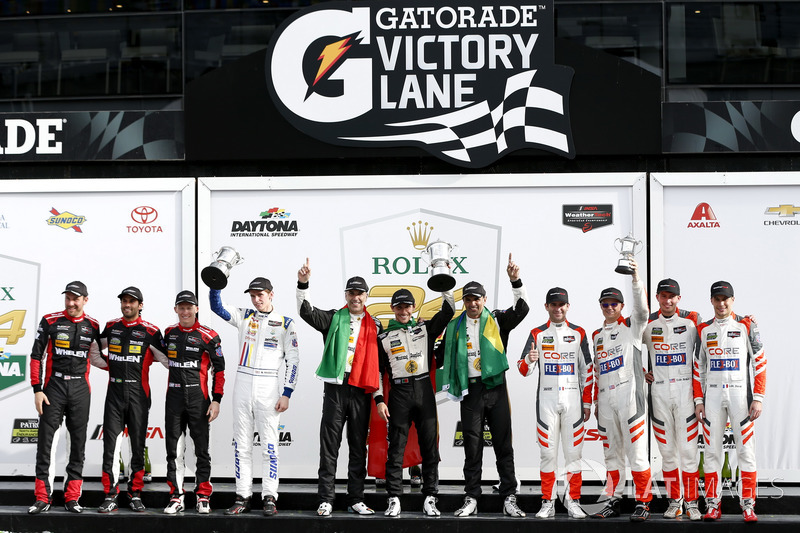 Victory lane, P: Winners #5 Action Express Racing Cadillac DPi: Joao Barbosa, Filipe Albuquerque, Ch