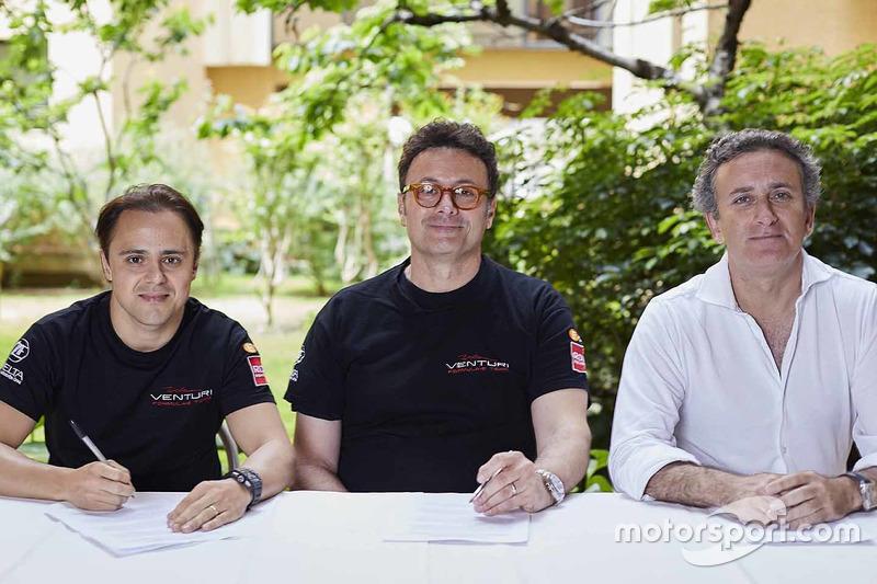 Felipe Massa, Venturi; Gildo Pastor, Venturi-Teamchef; Alejandro Agag, Formel-E-Boss