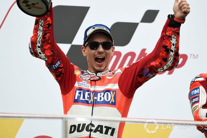 Podio: segundo clasificado, Jorge Lorenzo, Ducati Team