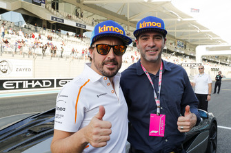 Fernando Alonso, McLaren and NASCAR driver Jimmie Johnson