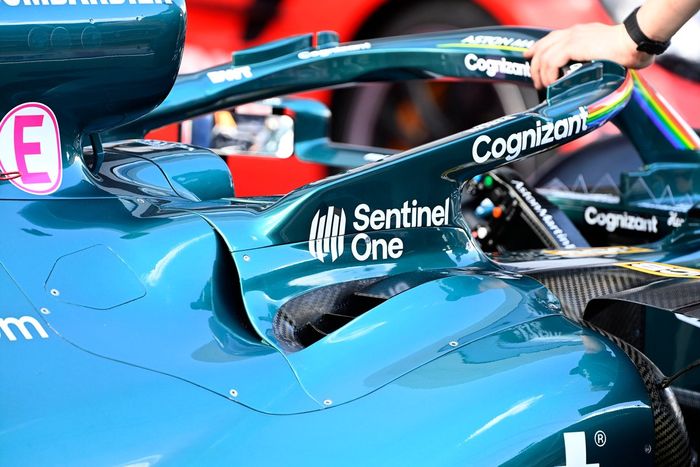 Detalle del halo del Aston Martin AMR21