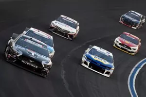  Kevin Harvick, Stewart-Haas Racing, Ford Mustang Mobil 1,  Kyle Busch, Joe Gibbs Racing, Toyota Camry M&M's Red, White & Blue,  Chase Elliott, Hendrick Motorsports, Chevrolet Camaro NAPA AUTO PARTS