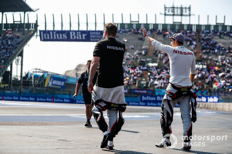 Oliver Rowland, Nissan e.Dams and Sébastien Buemi, Nissan e.Dams at the drivers' presentation