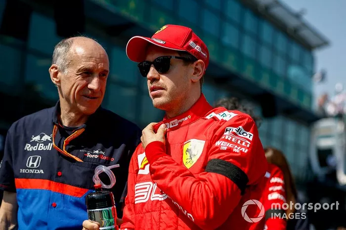 Franz Tost, director Toro Rosso y Sebastian Vettel, Ferrari 