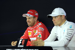 Sebastian Vettel, Ferrari and Valtteri Bottas, Mercedes AMG F1 in the Press Conference
