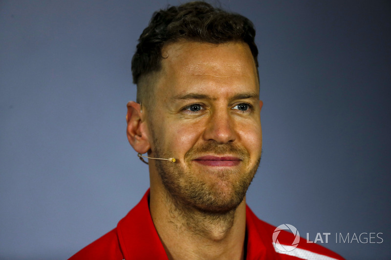 Sebastian Vettel, Ferrari, nella conferenza stampa del giovedì