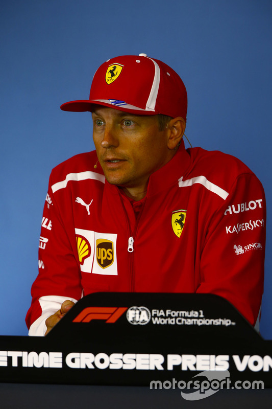 Kimi Raikkonen, Ferrari, in the Thursday press conference