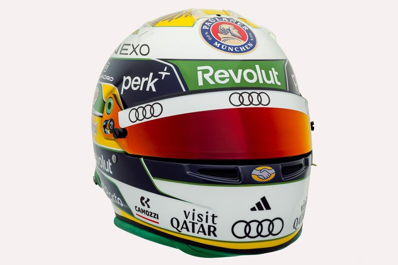 Casco di Gabriel Bortoleto, team Audi F1
