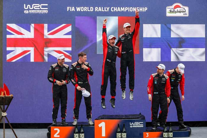 Elfyn Evans, Scott Martin, Toyota Gazoo Racing WRT Toyota GR Yaris Rally1, Sébastien Ogier, Vincent Landais, Toyota Gazoo Racing WRT Toyota GR Yaris Rally1, Sami Pajari, Marko Salminen, Toyota Gazoo Racing WRT Toyota GR Yaris Rally1.