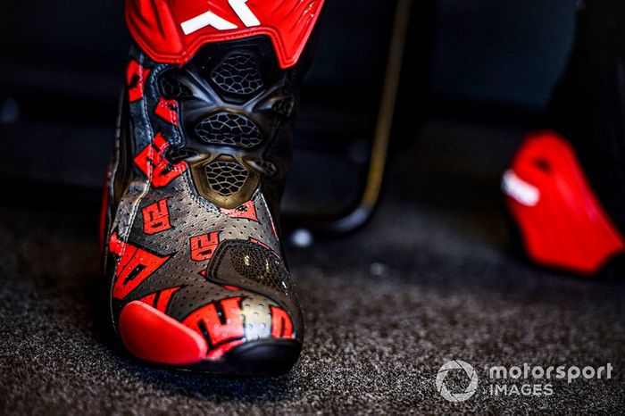 Fabio Quartararo, Petronas Yamaha SRT, detalle de la bota