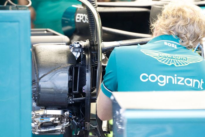 Detalle del tambor de freno del Aston Martin AMR23