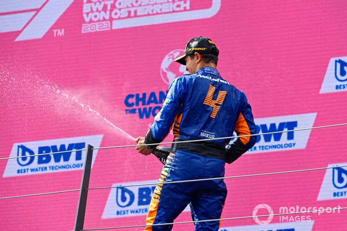 Podio: tercer lugar Lando Norris, McLaren