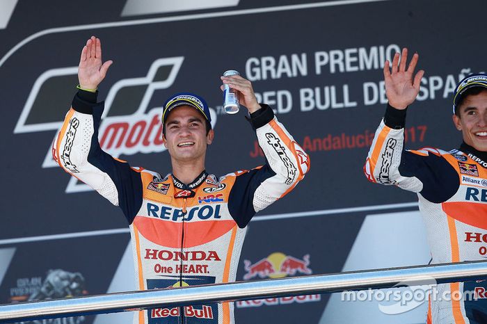 Podium: Ganador, Dani Pedrosa, Repsol Honda Team, segundo, Marc Márquez, Repsol Honda Team