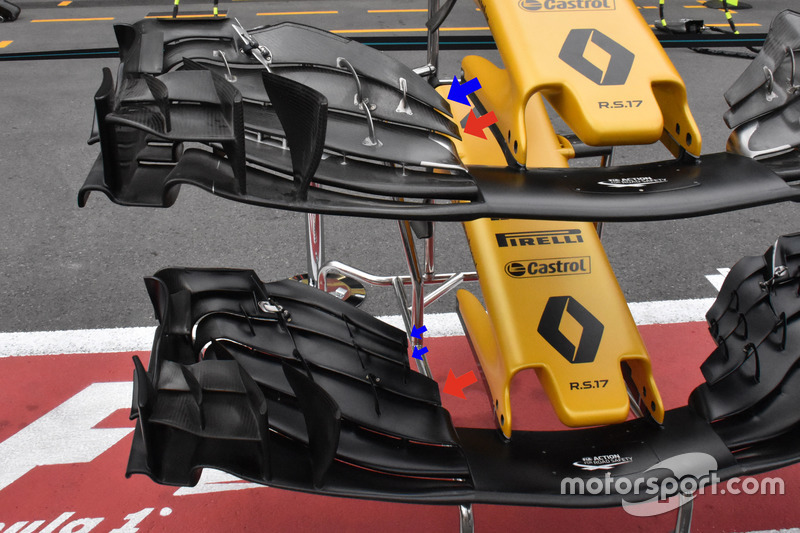 Варианты переднего крыла Renault RS17
