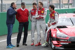 Gerhard Berger, ITR Chairman, Dieter Gass, Jefe de DTM Audi Sport, Loic Duval, Audi Sport Team Phoen