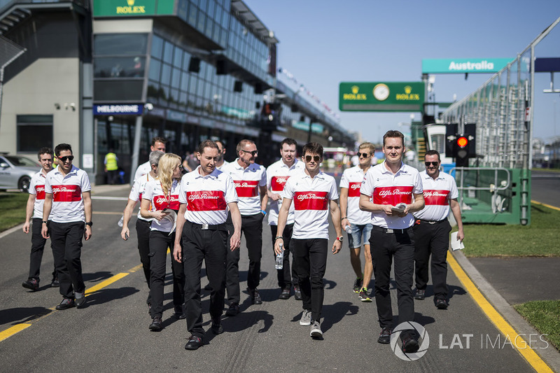 Charles Leclerc, Alfa Romeo Sauber F1 Team walks the track