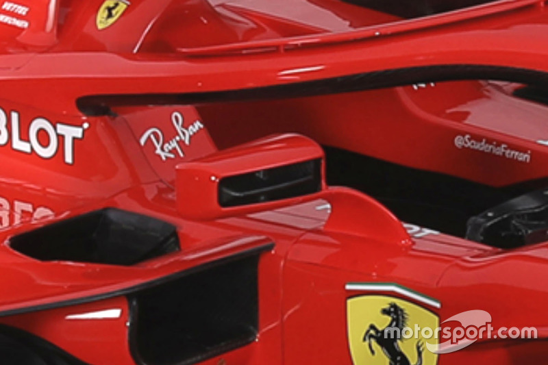 Detalle de los espejos del Ferrari SF71H