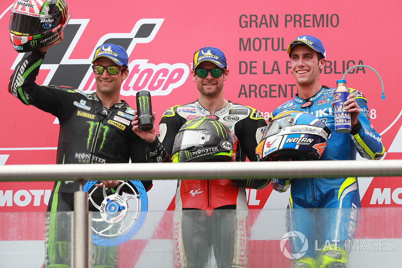 #2 GP de Argentina - Podio: Cal Crutchlow, Johann Zarco, Álex Rins