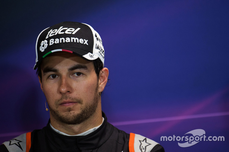 Sergio Perez, Sahara Force India F1, lors de la conférence de presse FIA