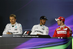 Persconferentie: Lewis Hamilton, Mercedes AMG F1 Team, Nico Rosberg, Mercedes AMG F1 Team en Sebasti