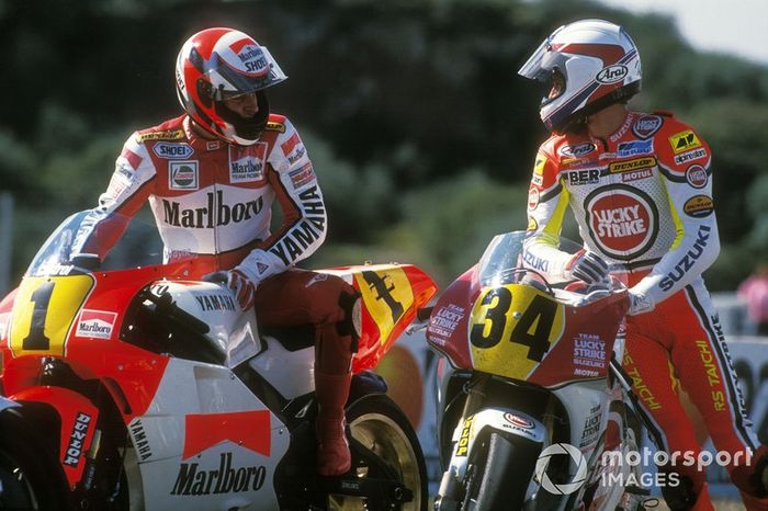 Wayne Rainey, Yamaha y Kevin Schwantz, Suzuki